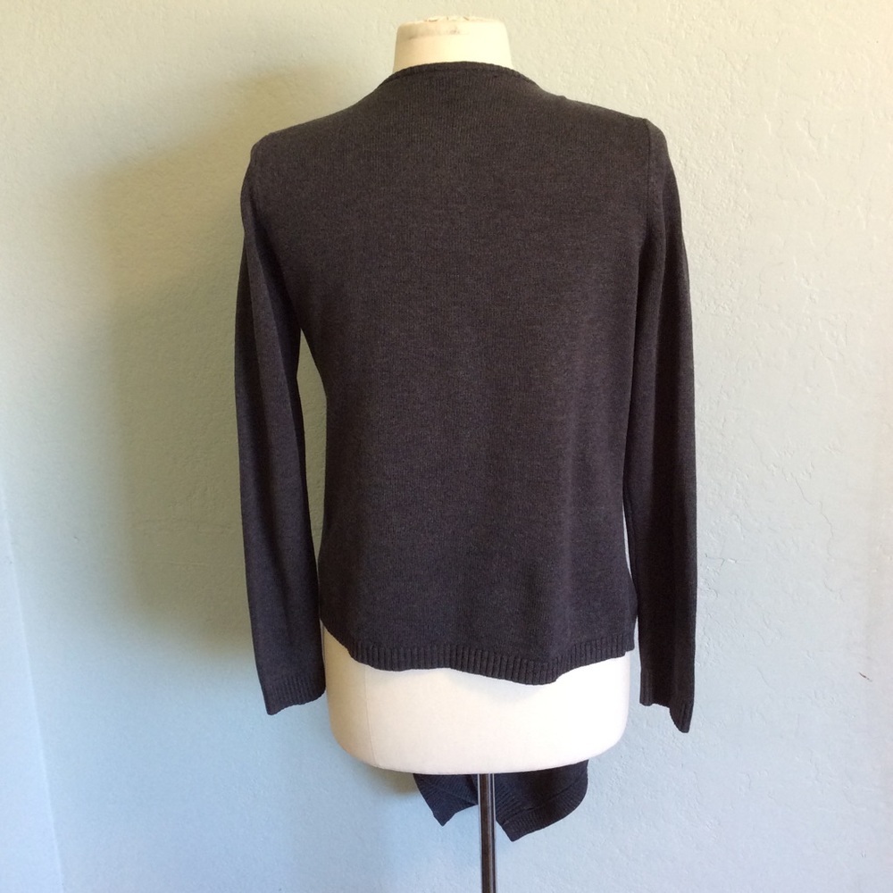 BANANA REPUBLIC grey waterfall cardi Womens Size M - Picture 3 of 5